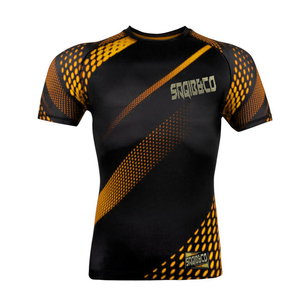 Protection contre les éruptions cutanées noires imprimées. Chemise de Compression à manches courtes, chemises d'entraînement et protection contre les éruptions cutanées pour MMA - Product Image 3