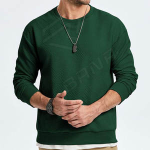 Sweat-shirt à col rond 100% coton pour hommes Sports d'hiver Streetwear Broderie vierge Motif solide Fabriqué Sweatshirts unis - Product Image 6