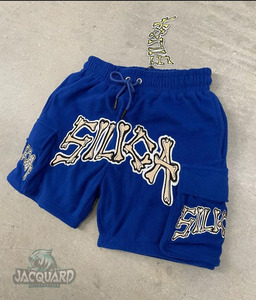 Mode rue hommes Shorts surdimensionné français éponge grande taille hommes Shorts Logo personnalisé poches latérales imprimé Shorts pour hommes - Product Image 5