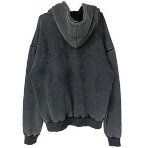 Custom High Quality Heavyweight Vintage Unisex Acid Stone Washed 100% Cotton Solid Winter Hoodies for Men - Product Image 2