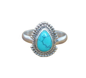 Classical <b>Ring</b> Jewelry For Women Silver Boho Style Jewelry 925 Sterling Silver <b>Turquoise</b> Gemstone Handmade <b>Ring</b> Gift For Wife - Product Image 1