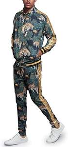 Ensemble de survêtement de course à pied d'hiver 100% coton respirant à motif uni, ensembles de sport imprimés 2 en 1, haute qualité, directement de l'usine - Product Image 4