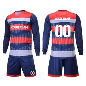 ชุดเสื้อฟุตบอลแบบเต็มตัวผ้าโพลีเอสเตอร์100% แห้งเร็วแบบกำหนดเองสำหรับทีมฟุตบอล - Product Image 3