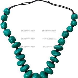 Último diseño hecho a mano collar de mujer resina Cuentas grandes y cordón de cuero declaración collares con cuentas gruesas joyería de moda - Product Image 6