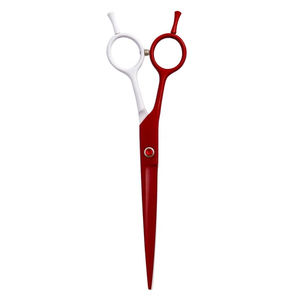Pet Grooming Straight <b>Scissors</b> Red And White Color Pet <b>Hair</b> <b>Cutting</b> <b>Scissor</b> Animal <b>Hair</b> <b>Cutting</b> <b>Scissor</b> - Product Image 5