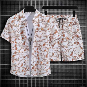 Nuevo 2025 Camisa de playa informal para hombre Conjuntos de pantalones cortos Invierno 100% Algodón Ecológico Patrón 3D Logotipo personalizado - Product Image 4