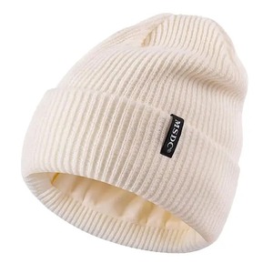 High Quality Wool Blend Solid Color Unisex Casual Winter Beanie Caps Knitted Jacquard - Product Image 3