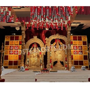 Boda DEL SUR DE LA India Mandap ceremonia telón de fondo escultura SUR DE LA India Tirupati Balaji Lakshmi estatua SUR DE LA India accesorios de fibra - Product Image 1