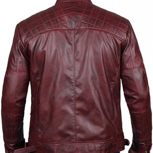 Venta al por mayor por encargo genuino Vintage Racer estilo hombres chaqueta de cuero transpirable con capucha cuello invierno elegante abrigo de calle - Product Image 6