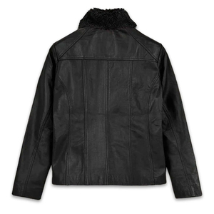 Ventes en gros, logo personnalisé, veste en cuir véritable à fermeture éclair, veste d'hiver en cuir de haute qualité pour hommes - Product Image 6