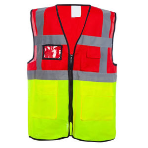 Cómodo Chaleco de trabajo de seguridad de alta visibilidad Ropa de trabajo con características protectoras de cremallera reflectante - Product Image 1