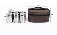 Lot de 6 boîtes à épices portables en acier inoxydable pour cuisine extérieure, camping, barbecue et pique-niques