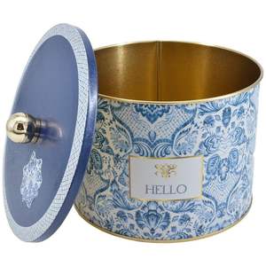175x130mm Poignée de bouton de bidon rond en métal Motif décoratif bleu et blanc inspiré de l'azulejo Boîtes de qualité supérieure avec un design élégant - Product Image 4