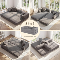 Canapé 3 places grand format en velours, emballé sous vide, gain de place, livraison facile