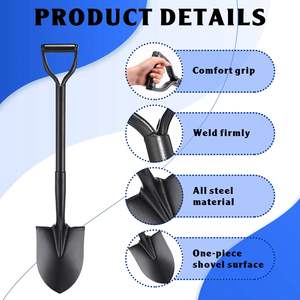 Herramientas de construcción de jardines agrícolas Mango de acero al carbono Pala de hierro Cabeza de pala de excavación de hierro de punto redondo - Product Image 6