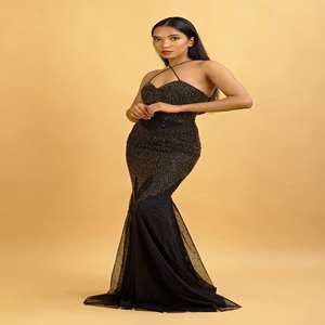 Robe de soirée élégante ornée à la main avec des paillettes et des perles |   Vêtements de haute qualité pour mariages en bord de mer et événements en resort – Approvisionnement en gros - Product Image 2