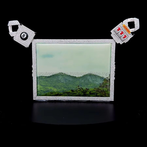 Custom Night Glow Pass <b>Diamond</b> Tester 4" Enamel <b>Painting</b> Portrait Moissanite <b>Diamond</b> Custom Iced Out <b>Diamond</b> Pendant - Product Image 1