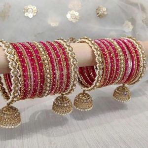 Chất lượng cao Ấn Độ Bridal Bangle <span class=keywords><strong>Set</strong></span> cho phụ nữ kundan pha lê Bangles punjabi chuda Acrylic Bangles cho đám cưới <span class=keywords><strong>dulhan</strong></span> choora - Product Image 2