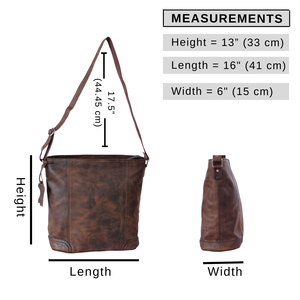 Genuine Vintage Leather <b>Women's</b> <b>Crossbody</b> Hobo <b>Bag</b> <b>Large</b> Capacity Lightweight Shoulder Bucket Purse Durable Zipper <b>for</b> Daily - Product Image 6