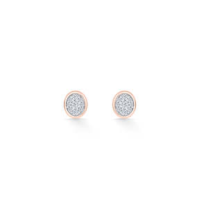 18k <b>Gold</b> Plated Zircon <b>Stud</b> <b>Earrings</b> for Women <b>Rose</b> <b>Gold</b> Vintage Glow Style Engagement Wedding Anniversary Gift - Product Image 3