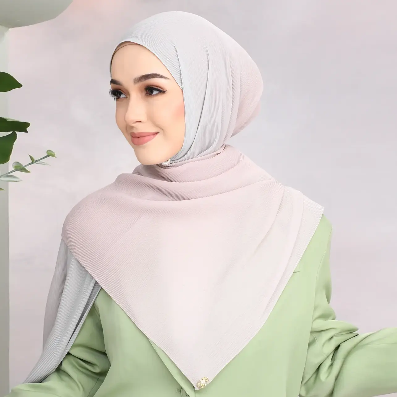 Kualitas Tinggi Harga Pabrik Kustom Dicetak Lembut Menghancurkan Chiffon Ombre Cetak Syal Wanita Jilbab