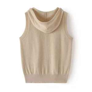 Custom <b>Sleeveless</b> <b>Hoodie</b> Women Summer Running Hood Cashmere Top <b>Sleeveless</b> Cashmere Pullover <b>Hoodie</b> Ladies - Product Image 6