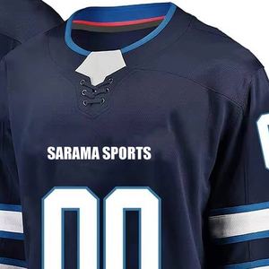 Diseña tu propio logotipo Camiseta de hockey sobre hielo de alta calidad al por mayor de la mejor calidad a la venta - Product Image 2