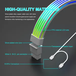 New Computer Accessories TPE 4060 4070 Stock 8-Pin 5V3Pin ARGB Pro GPU Extension RGB Cable