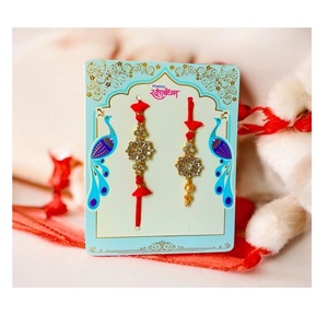 Exquisito Rakhi tradicional hecho a mano de alta calidad con cuentas y piedras para Raksha Bandhan, pedidos personalizados al por mayor aceptados - Product Image 2