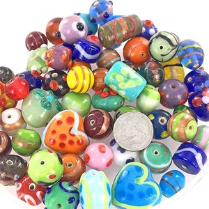 ลูกปัดแก้วเชฟรอนแฮนด์เมดสำหรับทำเครื่องประดับ DIY ลูกปัดอะคริลิค4mm/6mm/8mm หลายสีหลายรูปทรงขนาด - Product Image 1