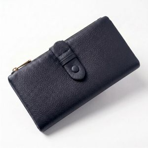 Portefeuille long multifonctionnel en cuir véritable japonais de luxe avec fermeture à bouton et porte-cartes amovible pour femmes - Product Image 3