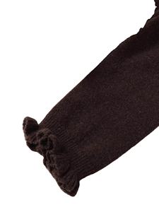 Pull long à manches longues pour femme, style vintage, simple, imprimé, froncé, col rond, tissé, respirant, nouvelle collection automne 2025 - Product Image 5