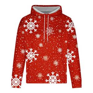 Sweatshirts de Noël pour hommes 2025 – Nouveaux sweats à capuche tendance à manches longues imprimés flocons de neige pour Noël, grandes tailles - Product Image 3