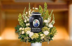 Urnas de cremación con foto personalizada para cenizas de adultos, urnas de entierro personalizadas para cenizas humanas, hechas a mano, tamaño personalizado, negro - Product Image 3