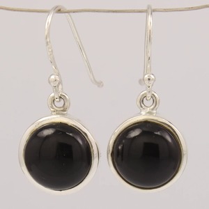 925 boucles d'oreilles en argent Sterling massif pour femmes filles noir Onyx pierres précieuses balancent élégant boucles d'oreilles en Onyx noir - Product Image 4