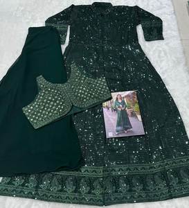 Salwar Kameez Tradicional de Talla Grande con Bordado de Piel Sintética, Estilo Elegante sin Costuras, para Fiestas Nocturnas, 4 Colores, Secado Rápido - Product Image 3