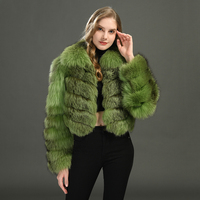 Veste à capuche pour femmes de luxe en gros, automne, fourrure de renard naturelle, manches longues, chaude, écologique, séchage rapide, logo personnalisé, longueur courte