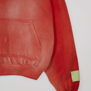 Luxe uni de haute qualité coupe régulière sweats à capuche de poche brodés sans ficelle éponge française 100% coton lourd recadrée Sunfade - Product Image 4