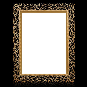 กรอบรูปวินเทจทรงไม่สมมาตรเรียบง่ายสำหรับตกแต่งโต๊ะบ้าน กรอบอะลูมิเนียมสีทอง - Product Image 1