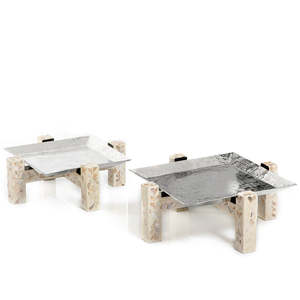 Juego de soporte para pastel de nácar de madera de tres piezas hecho a mano de calidad superior para servir en fiestas de Ramadán u otras ocasiones - Product Image 5