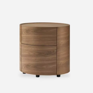 Table de chevet ronde en bois massif avec tiroirs pour la maison salon hôpital hôtel école appartement utilisation - Product Image 1