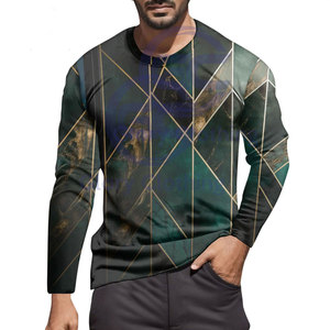 ขายส่งบุรุษเสื้อยืดฤดูใบไม้ร่วงฤดูหนาวแฟชั่นพิมพ์ลูกเรือคอยาวแขนเสื้อยืดพิมพ์เต็มรูปแบบสําหรับผู้ชาย - Product Image 1