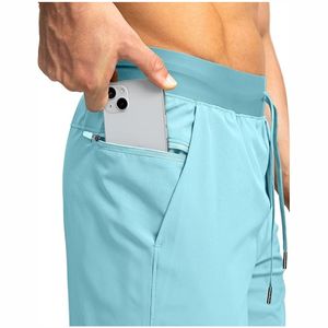 กางเกงขาสั้นผ้าโพลีเอสเตอร์แห้งเร็วสำหรับผู้ชายสำหรับใส่ออกกำลังกายวิ่งออกกำลังกายในฤดูร้อนกระเป๋ามีซิปดีไซน์แบบลำลองสำหรับฟิตเนส/สวมใส่สบายๆ - Product Image 5