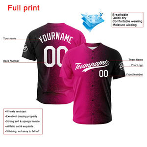 Maillot de baseball unisexe en gros, impression par sublimation personnalisée, respirant, manches courtes, uniforme pour jeunes et adultes - Product Image 3
