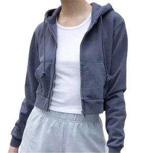 Personalización 3D Impreso y bordado 3D Sudaderas con capucha con cremallera Ropa de moda de invierno con insignia Diseño frontal para mujeres - Product Image 4