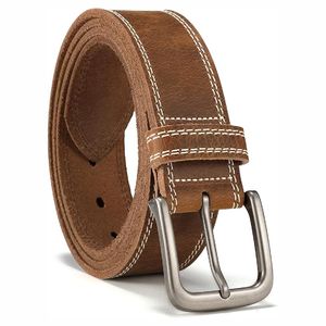 Ceinture en cuir à boucle ardillon pour hommes en cuir véritable de qualité supérieure - Product Image 4