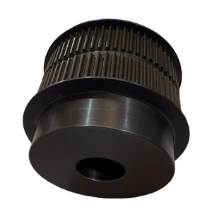 Poulie de distribution HTD 95T 5M double, largeur de courroie 25 mm, en acier, avec bride, finition noir oxydé EN8 - Product Image 1