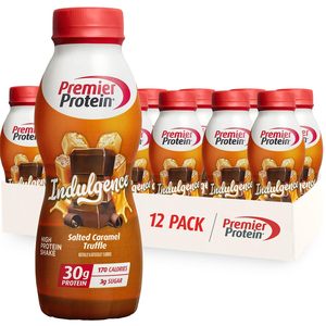 Shake protéiné Premier INDULGENCE, Caramel Salé Truffé, 30g de protéines, 170 calories, 3g de sucre, 11,5 fl oz, Pack de 12 - Product Image 4