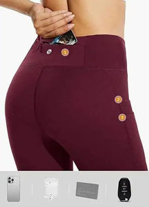 Meilleure vente Leggings de fitness élastiques en pur coton pour femmes taille haute personnalisés avec logo vêtements minces pour femmes - Product Image 6