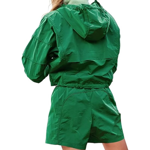 Conjunto Deportivo Informal de Talla Grande para Mujer, Chaqueta Cortavientos con Pantalones Deportivos Largos, Sudadera con Capucha y Pantalones Cortos con Cordón - Product Image 6